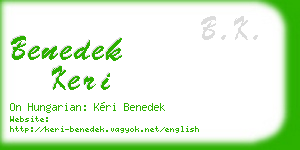 benedek keri business card
