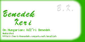 benedek keri business card